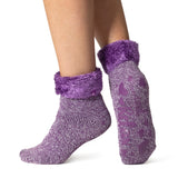 Ladies Original Roedean Lounge Socks with Turnover Feather Top