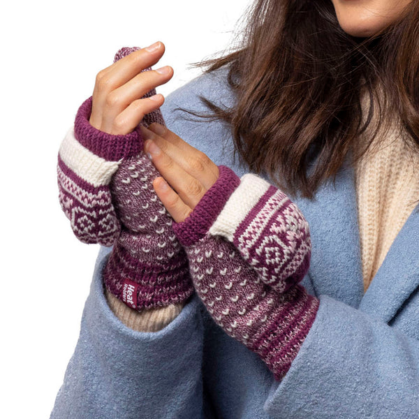 Ladies Stockholm Converter Mittens - Rose