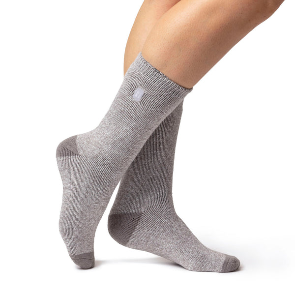 Ladies Lite Viola Socks - Silver & Cream