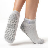 Ladies Original Pisa Ankle Slipper Socks - Silver & Grey