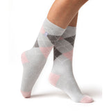 Ladies Lite Cali Argyle Socks - Silver & Grey