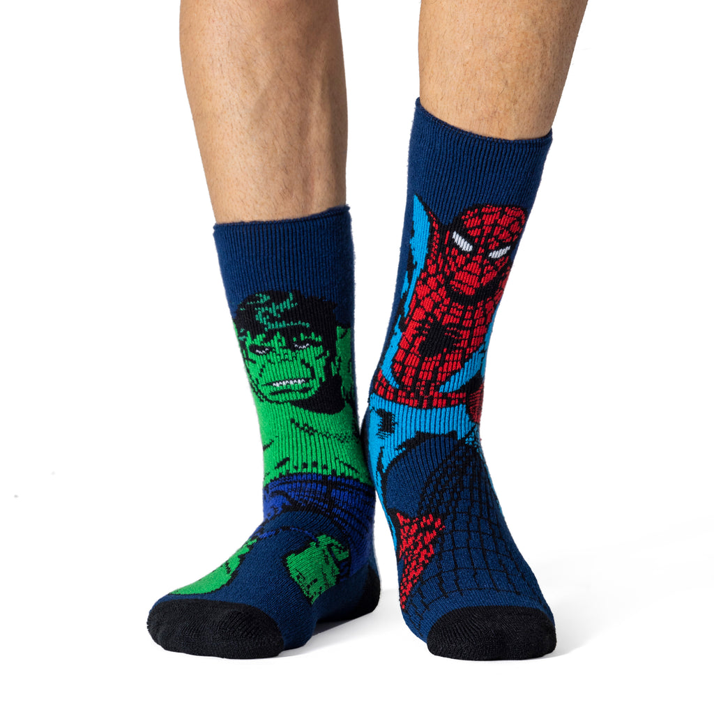 Mens Lite Licensed Character Socks - Marvel Spiderman & The Hulk – Heat  Holders