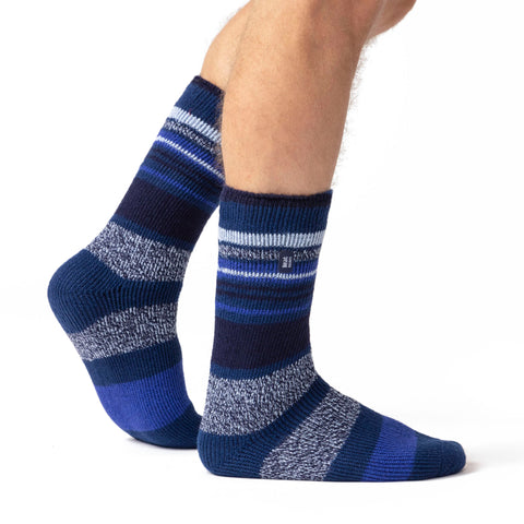 Mens Original Street Samurai Twist Stripe Socks - Blue