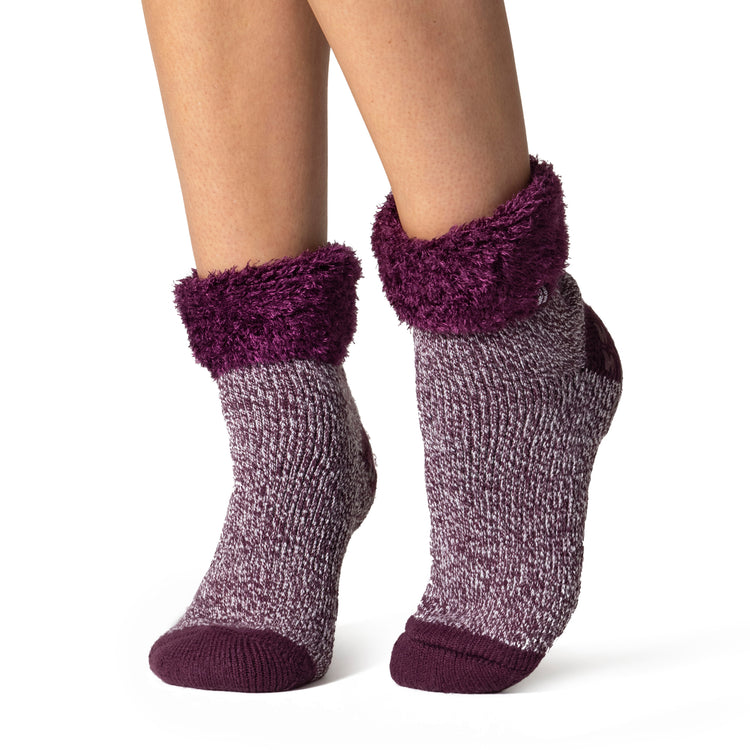 Ladies Original The Ritz Lounge Socks with Turnover Feather Top