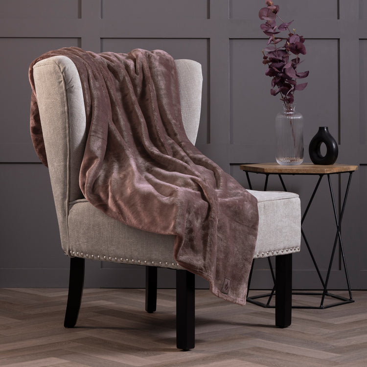 Luxury Fleece Thermal Blanket/Throw 180cm x 200cm - Winter Fawn