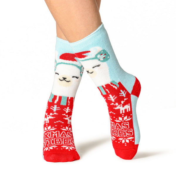 Ladies Lite Christmas Socks - Cosy Alpaca