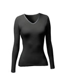Ladies Lightweight Thermal Long Sleeve Vest - Black