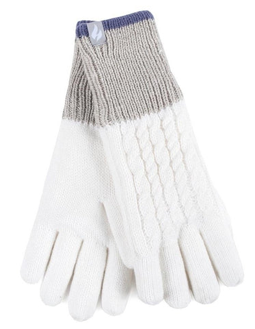 Cream shop knitted gloves